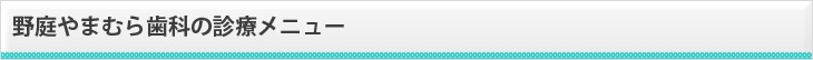野庭やまむら歯科の診療メニュー