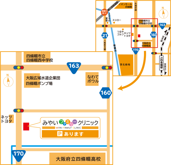 みやいファミリークリニックの地図