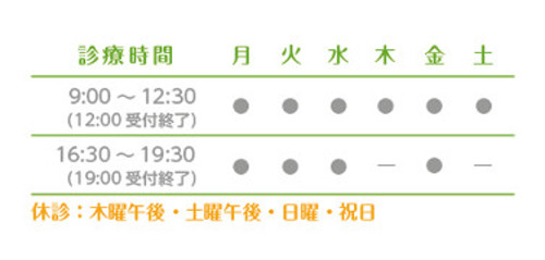 いわもと内科クリニック診療時間